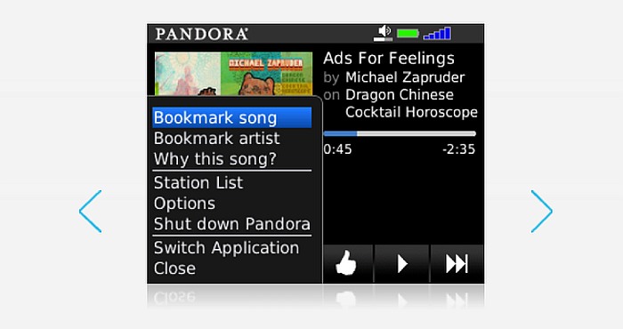 Pandora for Blackberry